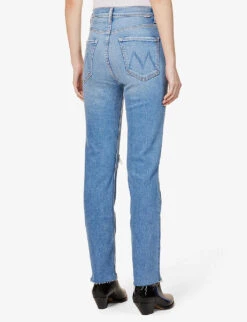 MOTHER Rider Ankle-fray Straight-leg High-rise Stretch-denim Jeans -Sweaty Bety Clothing Shop R04074460 PARTYLIKEAPIRATE ALT03