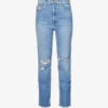 MOTHER Rider Ankle-fray Straight-leg High-rise Stretch-denim Jeans -Sweaty Bety Clothing Shop R04074460 PARTYLIKEAPIRATE M