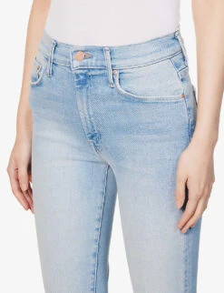 MOTHER The Weekender Frayed-hem High-rise Stretch-denim Jeans -Sweaty Bety Clothing Shop R04074464 CALIFORNIACRUISER ALT04