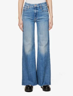 MOTHER The Roller Flared-leg Frayed-hem Organic-cotton Jeans -Sweaty Bety Clothing Shop R04074466 RIDINGTHECLIFFSIDE ALT02