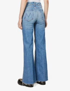 MOTHER The Roller Flared-leg Frayed-hem Organic-cotton Jeans -Sweaty Bety Clothing Shop R04074466 RIDINGTHECLIFFSIDE ALT03