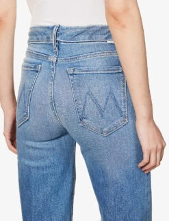 MOTHER The Roller Flared-leg Frayed-hem Organic-cotton Jeans -Sweaty Bety Clothing Shop R04074466 RIDINGTHECLIFFSIDE ALT05