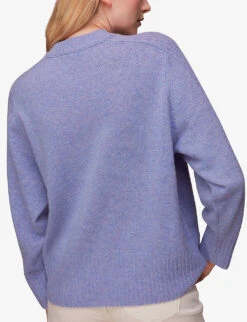 Whistles Ribbed-panel Relaxed-fit Wool Jumper -Sweaty Bety Clothing Shop R04074620 LILAC ALT03