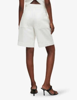 AllSaints Petra Tailored Front-pleat Linen-blend Shorts -Sweaty Bety Clothing Shop R04074913 OFFWHITE ALT03