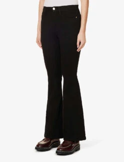 FRAME Le Pixie High Flare High-rise Stretch-denim Jeans -Sweaty Bety Clothing Shop R04076731 FILMNOIR ALT02