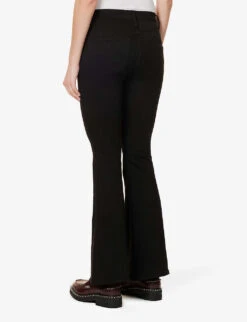 FRAME Le Pixie High Flare High-rise Stretch-denim Jeans -Sweaty Bety Clothing Shop R04076731 FILMNOIR ALT03