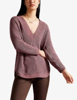 Ted Baker Lerissa Relaxed-fit Knitted Jumper -Sweaty Bety Clothing Shop R04077223 TAUPE ALT02