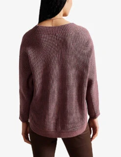 Ted Baker Lerissa Relaxed-fit Knitted Jumper -Sweaty Bety Clothing Shop R04077223 TAUPE ALT03