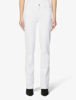 Paige Manhattan Boot Slim-fit High-rise Stretch-denim Jeans -Sweaty Bety Clothing Shop R04078747 CRISPWHITE ALT02