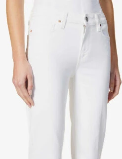 Paige Manhattan Boot Slim-fit High-rise Stretch-denim Jeans -Sweaty Bety Clothing Shop R04078747 CRISPWHITE ALT04