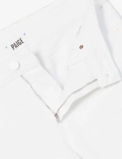 Paige Manhattan Boot Slim-fit High-rise Stretch-denim Jeans -Sweaty Bety Clothing Shop R04078747 CRISPWHITE ALT06