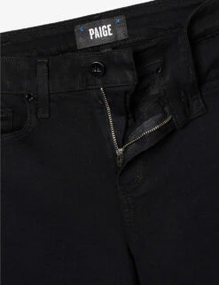 Paige Brand-patch Flared-leg High-rise Rayon-blend Jeans -Sweaty Bety Clothing Shop R04078804 BLACKSHADOW ALT06