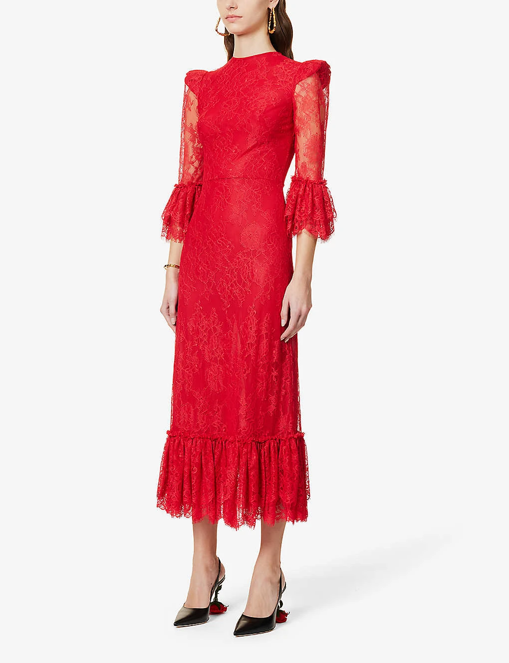 The Strawberry Moon Floral-embroidered Lace Maxi Dress 5 The Strawberry Moon Floral-embroidered Lace Maxi Dress - Image 3