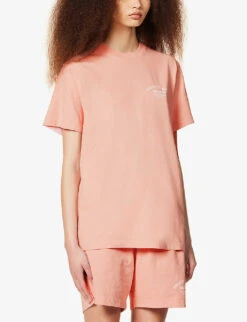 Wellness Slogan-print Cotton Jersey T-shirt -Sweaty Bety Clothing Shop R04081046 ROSEWHITE ALT02