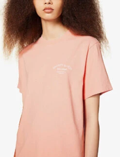 Wellness Slogan-print Cotton Jersey T-shirt -Sweaty Bety Clothing Shop R04081046 ROSEWHITE ALT04