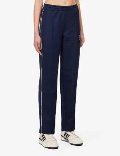 Logo-print Straight-leg Mid-rise Woven Trousers -Sweaty Bety Clothing Shop R04081072 NAVYWHITE ALT02