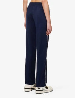 Logo-print Straight-leg Mid-rise Woven Trousers -Sweaty Bety Clothing Shop R04081072 NAVYWHITE ALT03