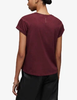 AllSaints Anna Logo-print Organic-cotton T-shirt -Sweaty Bety Clothing Shop R04081518 WINTERORCHID ALT03