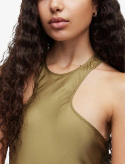 AllSaints Betina Racerback Satin Maxi Dress -Sweaty Bety Clothing Shop R04082737 PALEOLIVEGRE ALT04