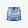 AllSaints Aleida Rafaela Paisley-print Woven Shorts -Sweaty Bety Clothing Shop R04086654 BLUEWHITE M