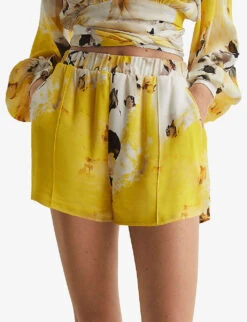 Reiss Odette Floral-print Woven Shorts -Sweaty Bety Clothing Shop R04086963 YELLOW ALT02