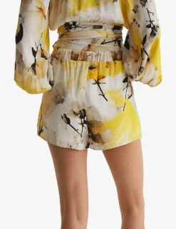 Reiss Odette Floral-print Woven Shorts -Sweaty Bety Clothing Shop R04086963 YELLOW ALT03
