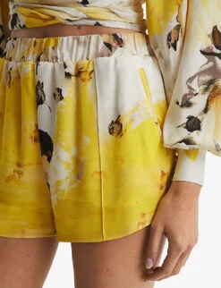 Reiss Odette Floral-print Woven Shorts -Sweaty Bety Clothing Shop R04086963 YELLOW ALT04