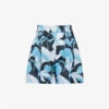 Reiss Sky Floral-print Mid-rise Linen Shorts