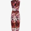 Reiss Vega Floral-print Stretch-woven Midi Dress
