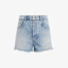 AllSaints Libby High-rise Stretch-denim Shorts -Sweaty Bety Clothing Shop R04087414 INDIGOBLUE M