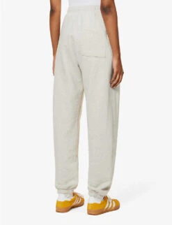 Crown Logo-print Cotton-jersey Jogging Bottoms -Sweaty Bety Clothing Shop R04090269 HEATHEROATMEALFOREST ALT03