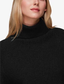 Whistles Oversized Roll-neck Rib-knit Jumper -Sweaty Bety Clothing Shop R04090707 BLACK ALT04