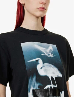 Censored Graphic-print Cotton T-shirt -Sweaty Bety Clothing Shop R04093527 BLACKWHITE ALT04