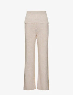 Diag Languid Brand-embossed Straight-leg High-rise Cotton-blend Knitted Trousers