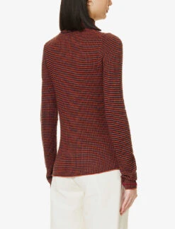 ME AND EM Turtleneck Jacquard-pattern Knitted Jumper -Sweaty Bety Clothing Shop R04094250 NAVYCHESTNUT ALT03