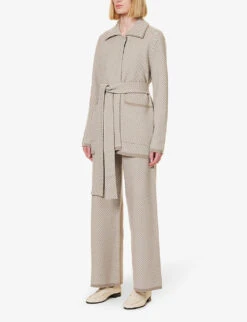 Joseph Striped Belted Merino Wool Cardigan 8 Joseph Striped Belted Merino Wool Cardigan -Sweaty Bety Clothing Shop R04095128 PUTTYPEWTER ALT02