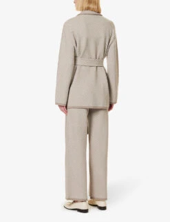 Joseph Striped Belted Merino Wool Cardigan 9 Joseph Striped Belted Merino Wool Cardigan -Sweaty Bety Clothing Shop R04095128 PUTTYPEWTER ALT03