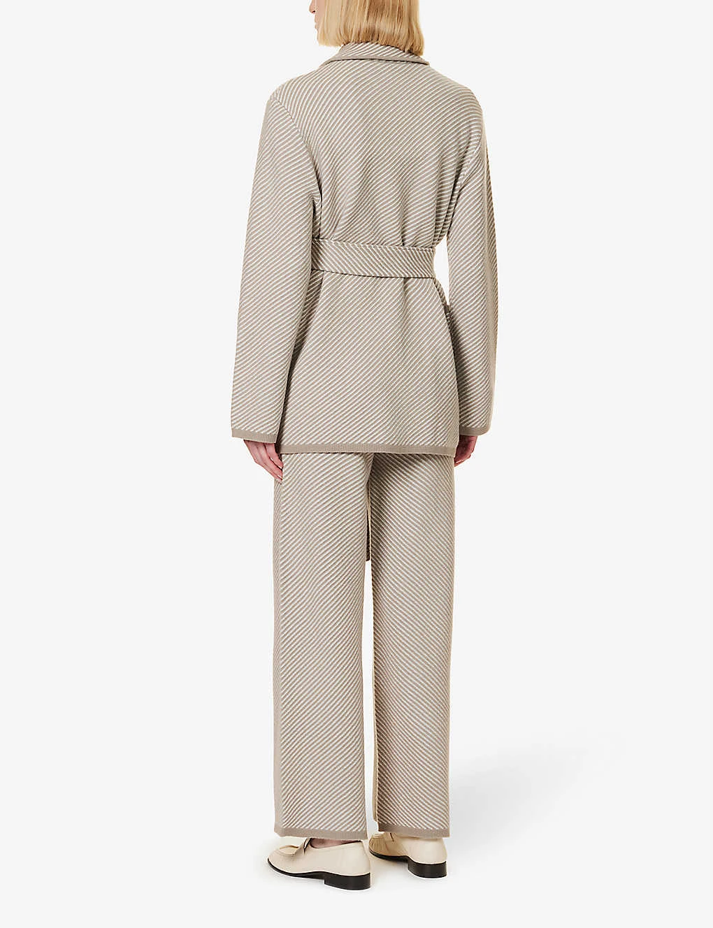 Joseph Striped Belted Merino Wool Cardigan 5 Joseph Striped Belted Merino Wool Cardigan - Image 4