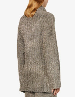 Joseph Metallic Relaxed-fit Knitted Jumper -Sweaty Bety Clothing Shop R04095162 SILVER ALT03