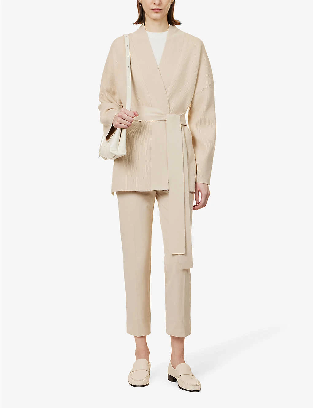 Joseph Tied-waist V-neck Stretch-knitted Cardigan 4 Joseph Tied-waist V-neck Stretch-knitted Cardigan - Image 2