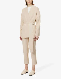 Joseph Tied-waist V-neck Stretch-knitted Cardigan 9 Joseph Tied-waist V-neck Stretch-knitted Cardigan -Sweaty Bety Clothing Shop R04095357 MAPLEWOOD ALT02