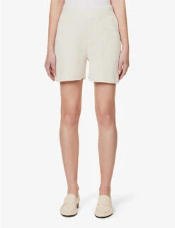 Joseph Relaxed-fit Mid-rise Silk-blend Knitted Shorts -Sweaty Bety Clothing Shop R04095459 IVORY ALT02