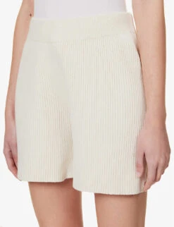 Joseph Relaxed-fit Mid-rise Silk-blend Knitted Shorts -Sweaty Bety Clothing Shop R04095459 IVORY ALT04