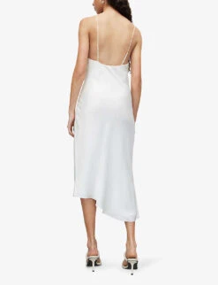 AllSaints Alexia Asymmetric Recycled-polyester Midi Dress -Sweaty Bety Clothing Shop R04096901 OYSTERWHITE ALT03