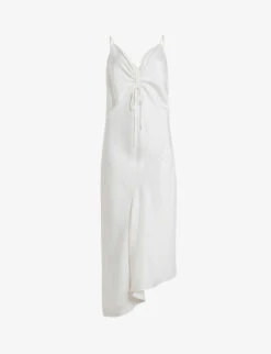 AllSaints Alexia Asymmetric Recycled-polyester Midi Dress