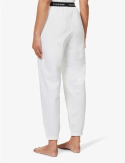 Calvin Klein 1996 Brand-patch Cotton-jersey Jogging Bottoms -Sweaty Bety Clothing Shop R04097654 WHITE ALT03