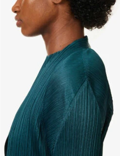 April Pleated Knitted Cardigan -Sweaty Bety Clothing Shop R04100456 68VIRIDIAN ALT04