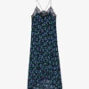 Zadig & Voltaire Risty Floral-print Silk Midi Dress -Sweaty Bety Clothing Shop R04101046 NOIR M