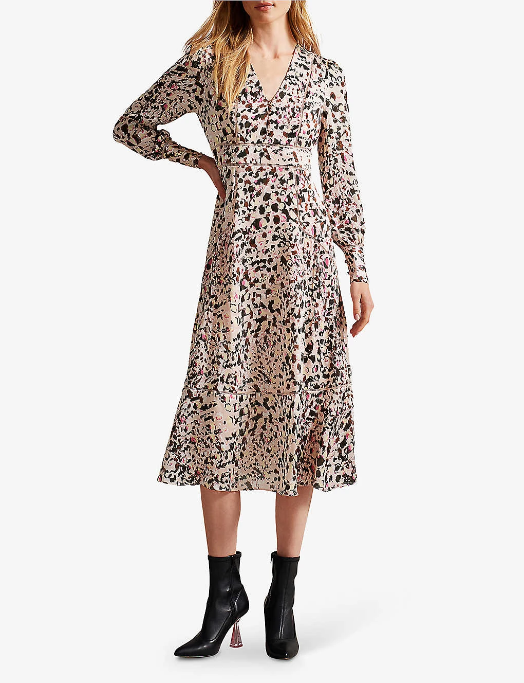 Ted Baker Luceeya Abstract-print Lace-insert Woven Midi Dress 4 Ted Baker Luceeya Abstract-print Lace-insert Woven Midi Dress - Image 2