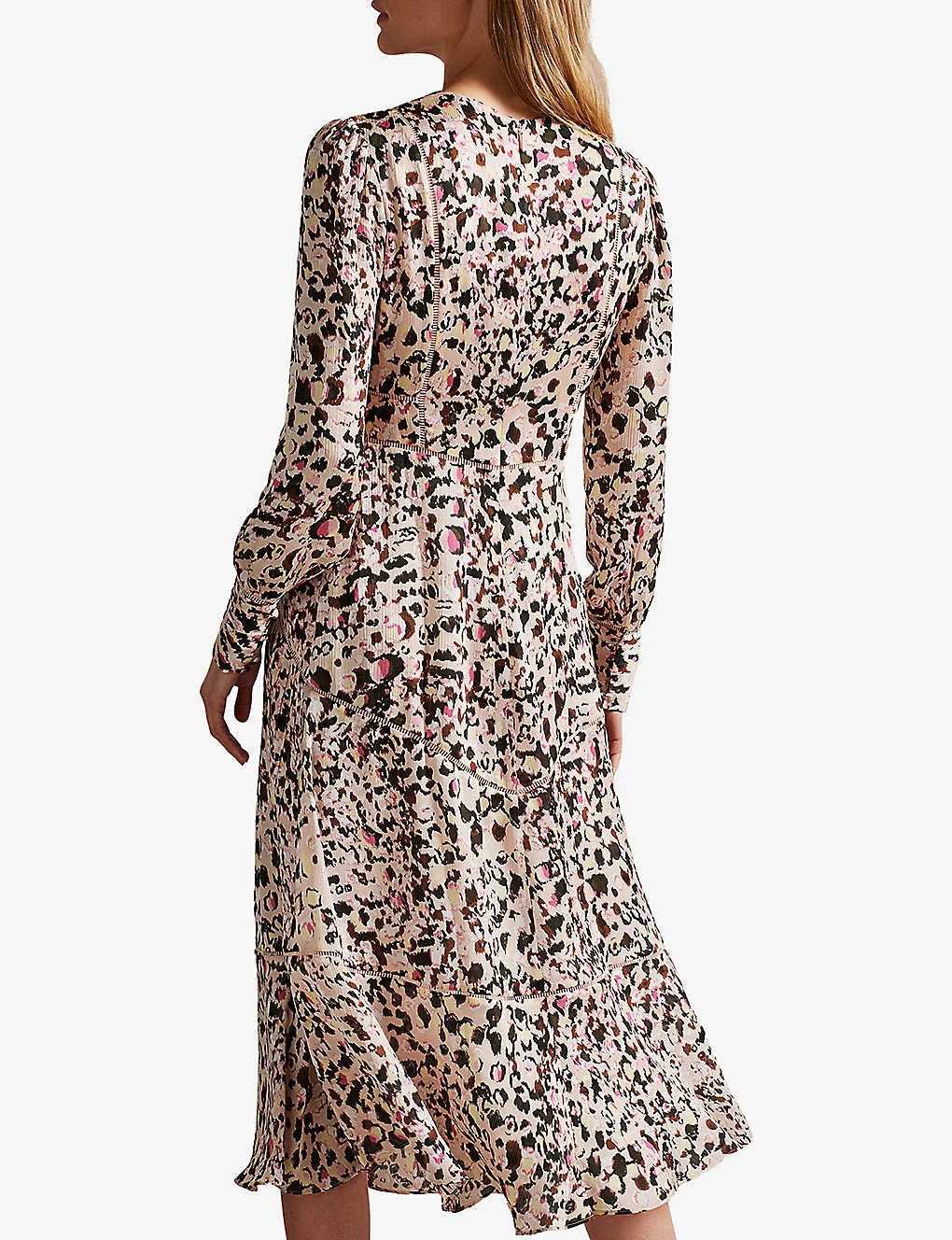Ted Baker Luceeya Abstract-print Lace-insert Woven Midi Dress 6 Ted Baker Luceeya Abstract-print Lace-insert Woven Midi Dress - Image 4